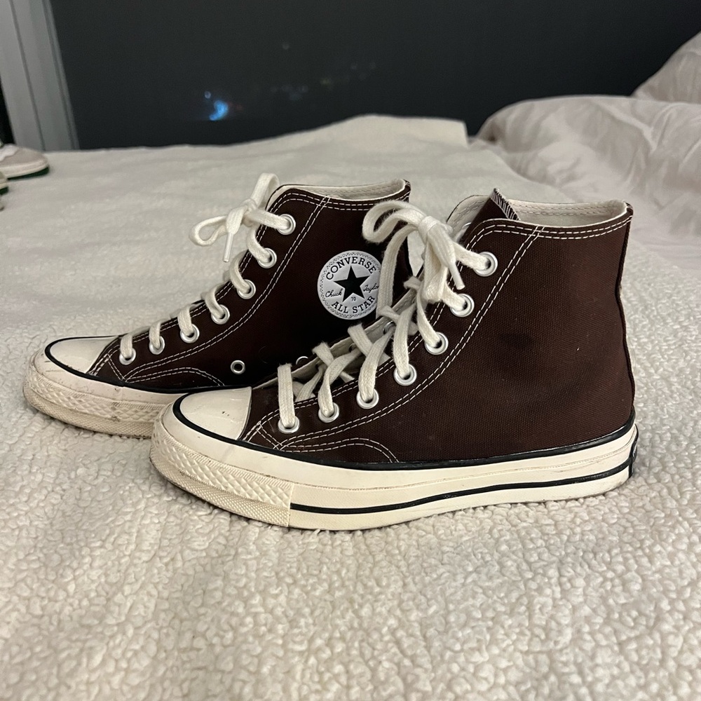 Converse Chuck Taylor All Star High Top Sneakers in Brown and White